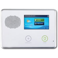 2GIG Go!Control wireless alarm control panel with touchscreen display, speaker, and status indicator buttons