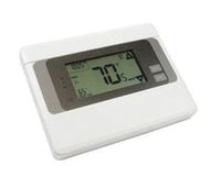 2GIG Z-Wave programmable thermostat with digital display showing temperature and settings on white and gray housing
