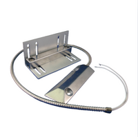 Overhead door contact sensor with 27-inch armored cable, adjustable mounting bracket, and stainless steel housing for alarm …