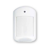 White wall-mounted passive infrared motion detector with pet immunity up to 30 lbs and 40 x 56 foot coverage area