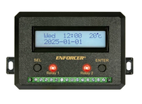 Enforcer SA-027HQ 365-day annual timer with dual relay outputs, LCD display, and green terminal block connectors