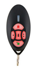 Black Paradox 2-way remote control with red backlit buttons and keychain attachment