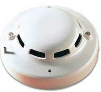 Hochiki photoelectric smoke detector head with white housing and dual sensor slots for fire detection systems