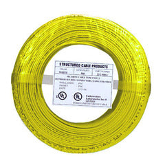 22/2 solid alarm wire 500ft coil pack in yellow with product label showing specifications and certifications Main image