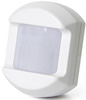 2GIG white passive infrared motion detector with lens window mounted on wall surface