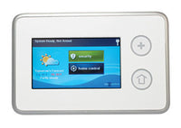 2GIG wireless touch screen keypad with blue interface showing security and home control options