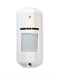 White outdoor dual technology motion detector with PIR and microwave sensors, 40x40 foot detection range, UV and waterproof …