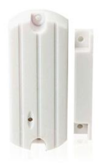 SM-87B wireless door and window sensor with white casing and magnetic contact strip for security systems