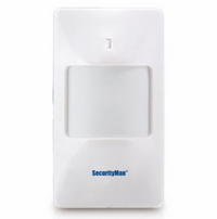 SM-80 wireless PIR motion sensor with white plastic housing and recessed detection window