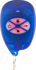 Blue Paradox remote control with integrated access card featuring power and function buttons on pink display panel
