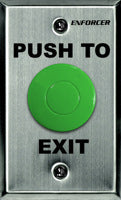 SD-7201GC-PEQ SECO-LARM push to exit plate with green button and stainless steel faceplate for door access control