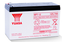 GS Yuasa 12V 7Ah sealed rechargeable lead-acid battery with red and white labeling